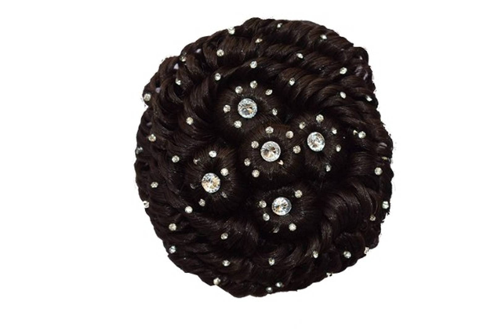 JGJ 129 Black Studded Bun & Artificial Jasmine Gajra Hair Accessories - 12 Inch Bridal Hair Combo for Women & Girls | Wedding, Party & Special Occasion Hairstyle Decorations