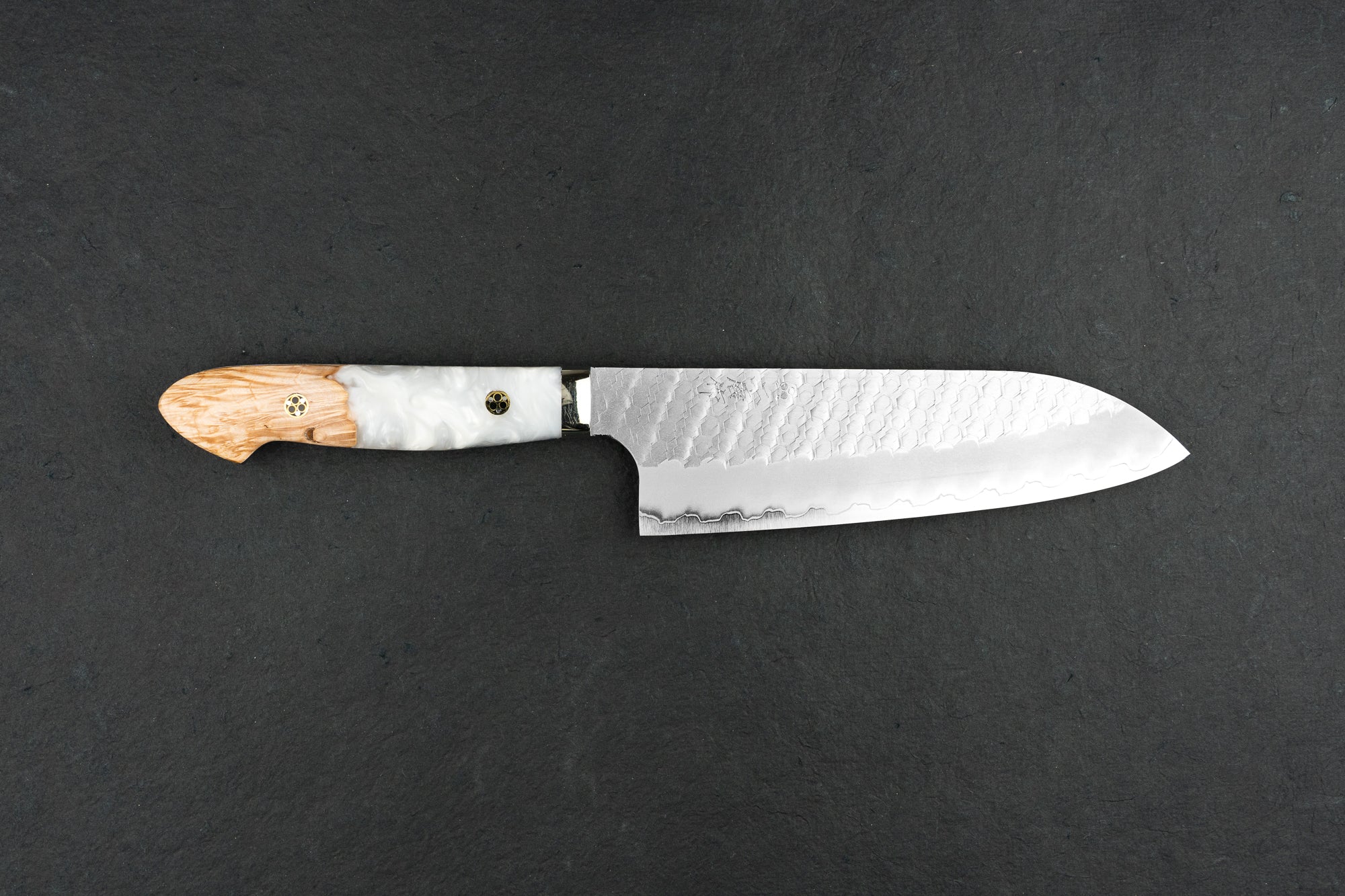 Nigara SG2 Migaki Tsuchime Western Santoku Knife 180mm - Premium Japanese Kitchen Knife for Slicing, Dicing & Chopping - Perfect for Home Chefs & Professional Kitchens
