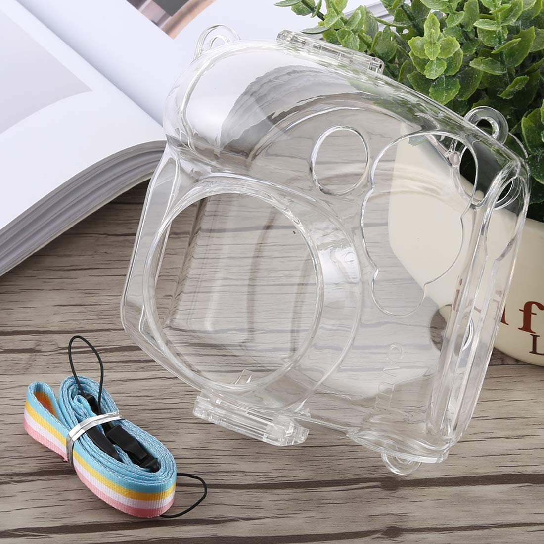 Fujifilm Instax Mini 7S Camera Case - Clear Protective Cover with Strap for Travel & Photo Walks - Shockproof Crystal Shell for Instant Camera Protection (Transparent)