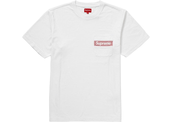 Mesh Stripe Pocket T-Shirt for Men - Breathable Cotton Casual Tee with Chest Pocket - Perfect for Everyday Wear, Work & Outdoor Activities (White)