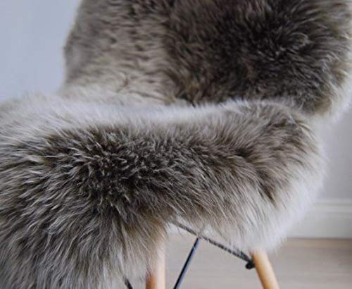 Woolous Ultra Soft Faux Sheepskin Rug - 2x3 Feet Light Grey Shaggy Chair Cover, Seat Cushion Pad & Cozy Floor Mat for Bedroom, Living Room, Nursery | Perfect for Sofa, Baby Play Area & Home Decor
