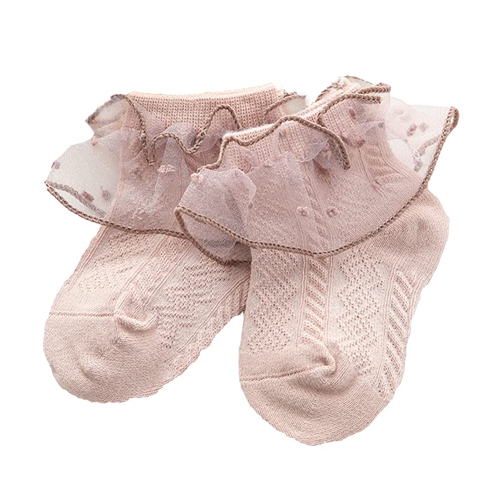 4/5/6 Pack Baby Girls Ruffle Socks - Lace Flower Ankle Socks for Toddlers & Infants - Soft Frilly Socks for Everyday Wear, Special Occasions & Photo Shoots