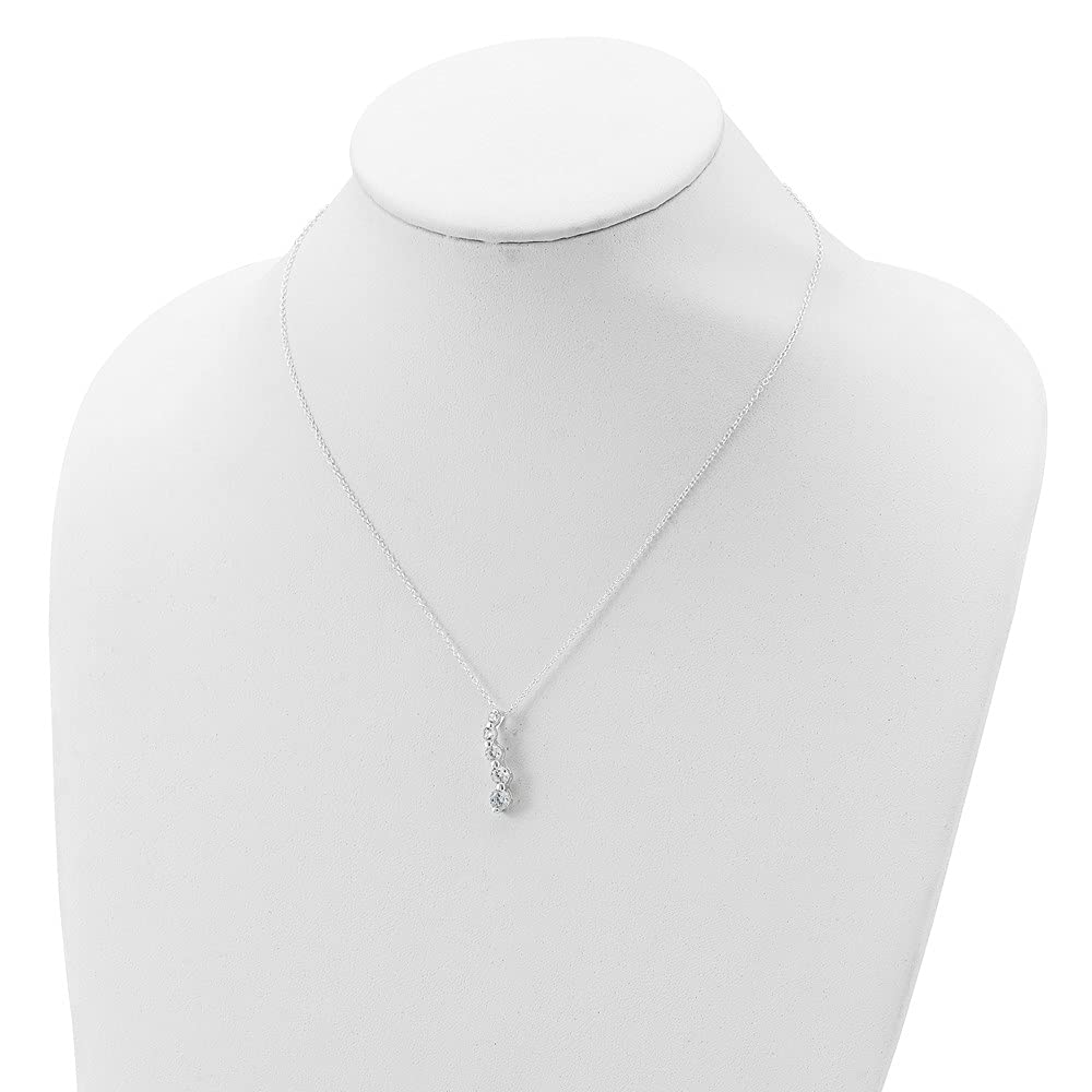 925 Sterling Silver Cubic Zirconia Journey Necklace for Women - Elegant 18