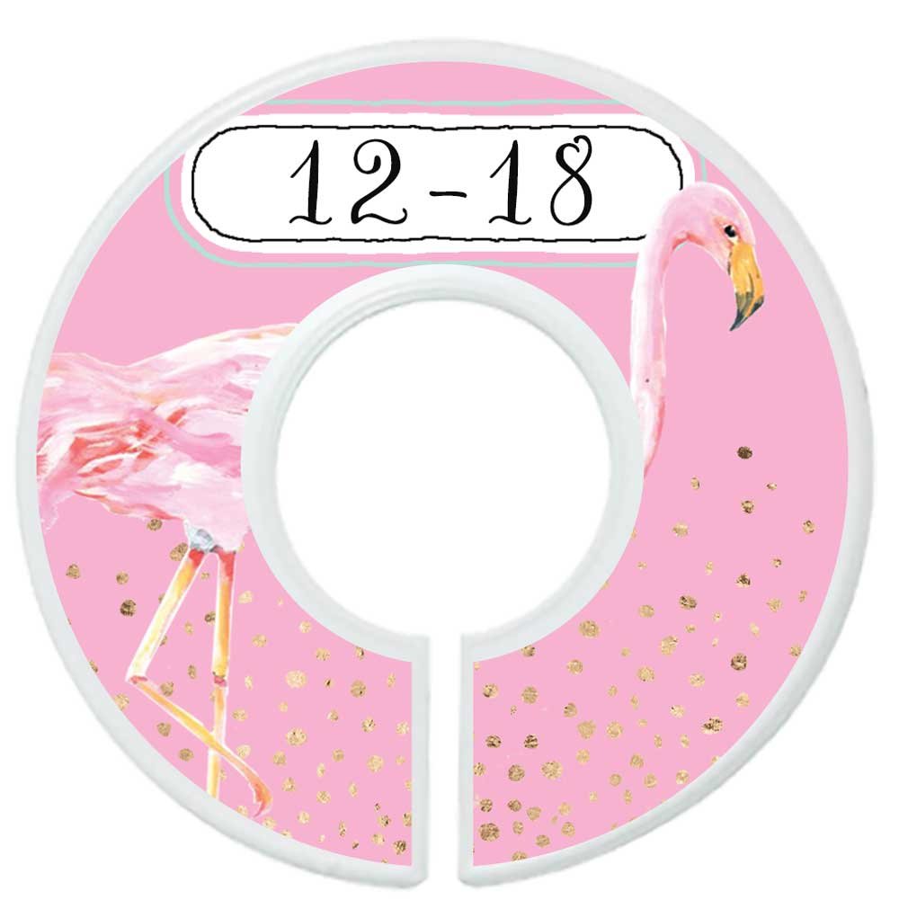 Floral Flamingo Baby Girl Closet Dividers - Nursery Organization for Newborn & Toddler Clothes - Perfect for Nursery, Baby Shower & Kids Room Organization