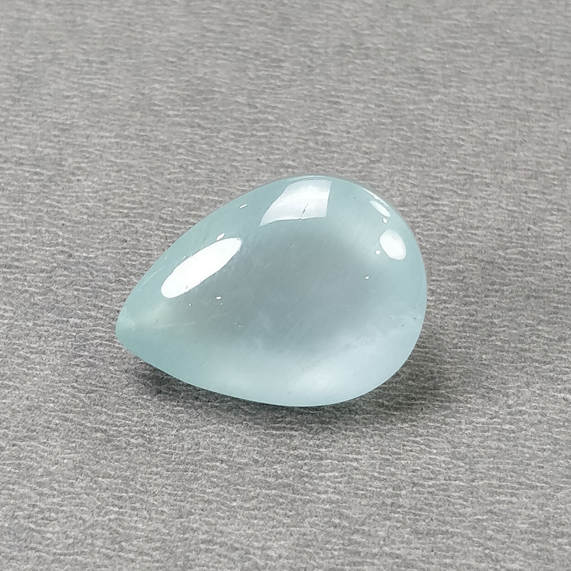 Natural Blue Aquamarine Gemstone Cabochon - 31.55cts Untreated Pear Shape (23.5x17mm) for Jewelry Making, Pendants & Healing Crystals