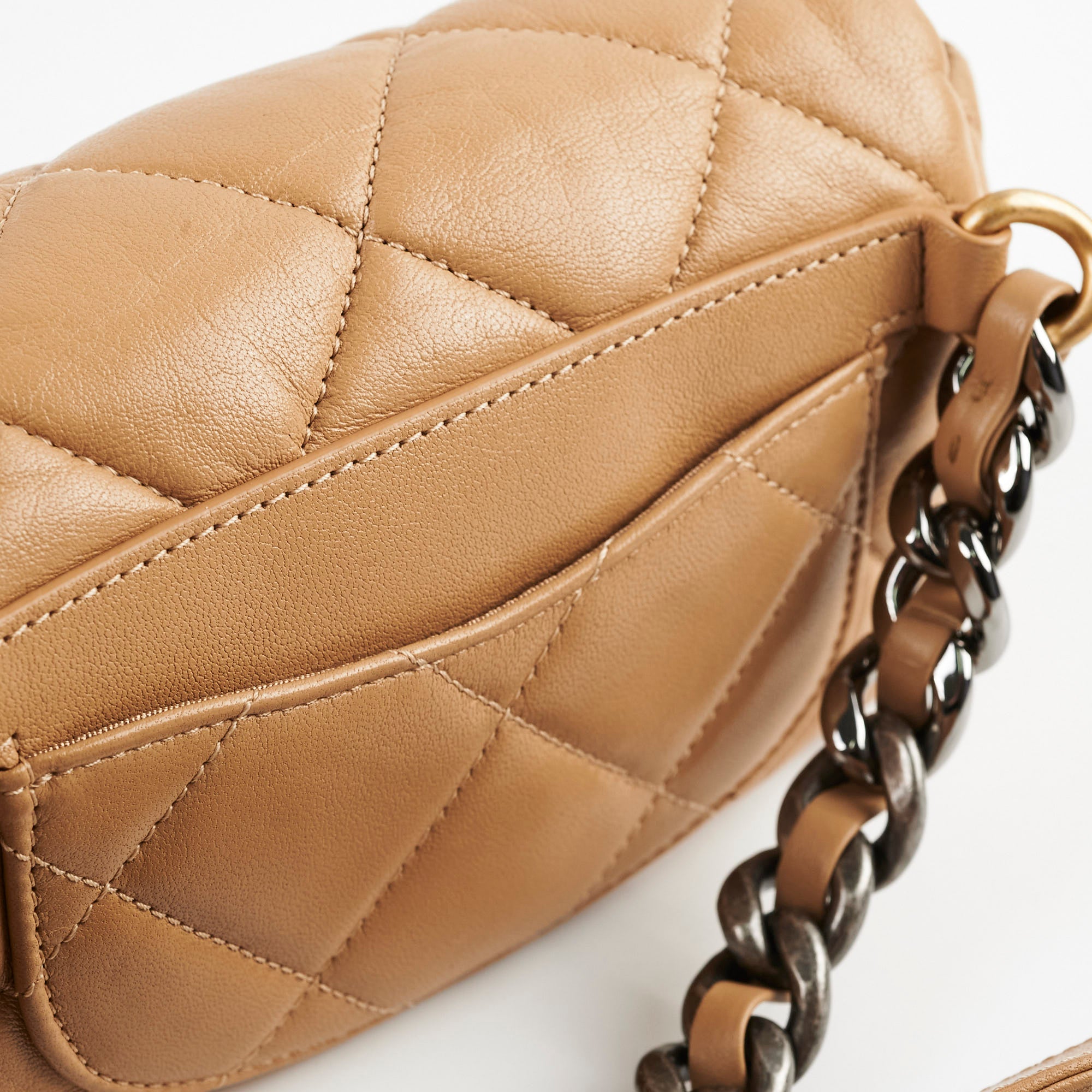 Chanel 19 Quilted Waist Belt Bag in Beige Calfskin Leather - Luxury Crossbody Fanny Pack for Women, Perfect for Daily Use, Travel & Fashion Outfits