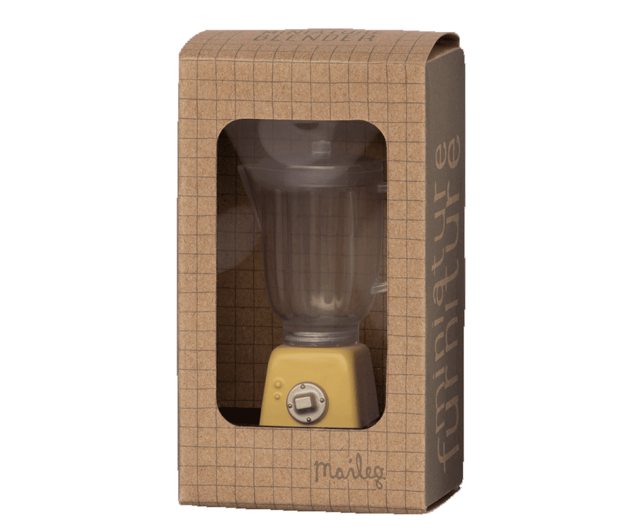 Maileg Yellow Miniature Blender - Small Kitchen Toy for Kids Pretend Play, Dollhouse Accessory | Perfect for Imaginative Play & Tea Parties