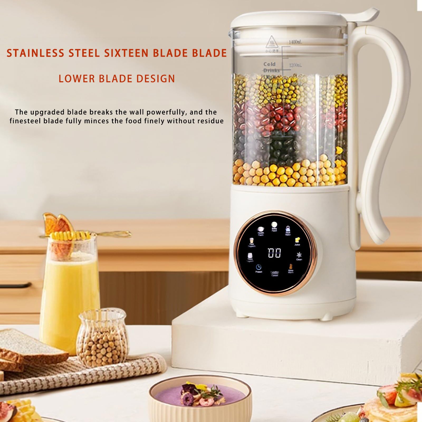 50oz Nut Milk Maker Machine for Homemade Almond, Oat, Soy & Plant-Based Milk - Automatic with Self-Cleaning, Boiling Water, Delay Start & Keep Warm Function - Perfect for Vegan, Dairy-Free & Healthy Lifestyle at Home