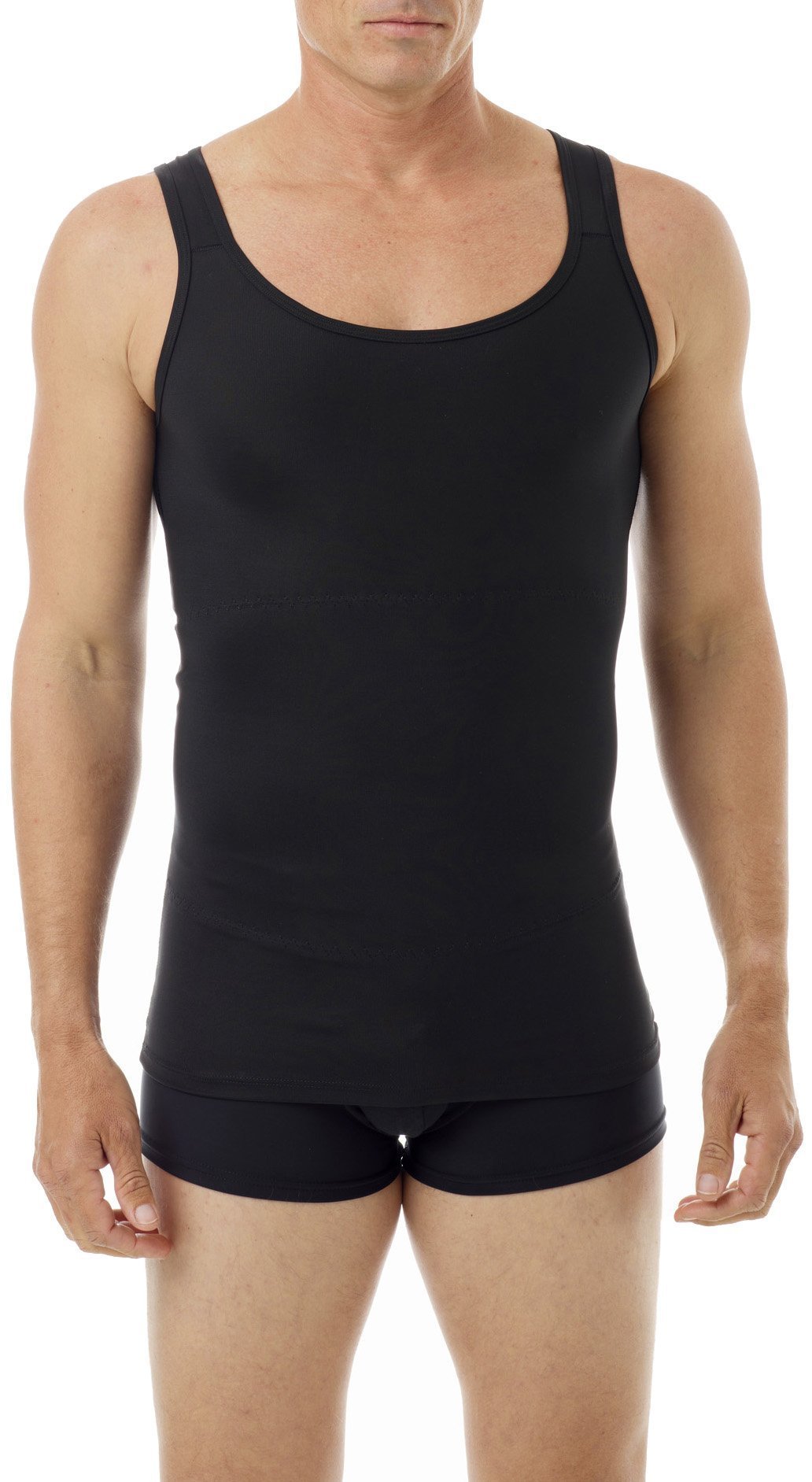 Underworks Men's Firm Classic Compression Body Shirt 3-Pack - Post-Surgery Support & Muscle Recovery Shirts for Workout, Gym & Everyday Wear