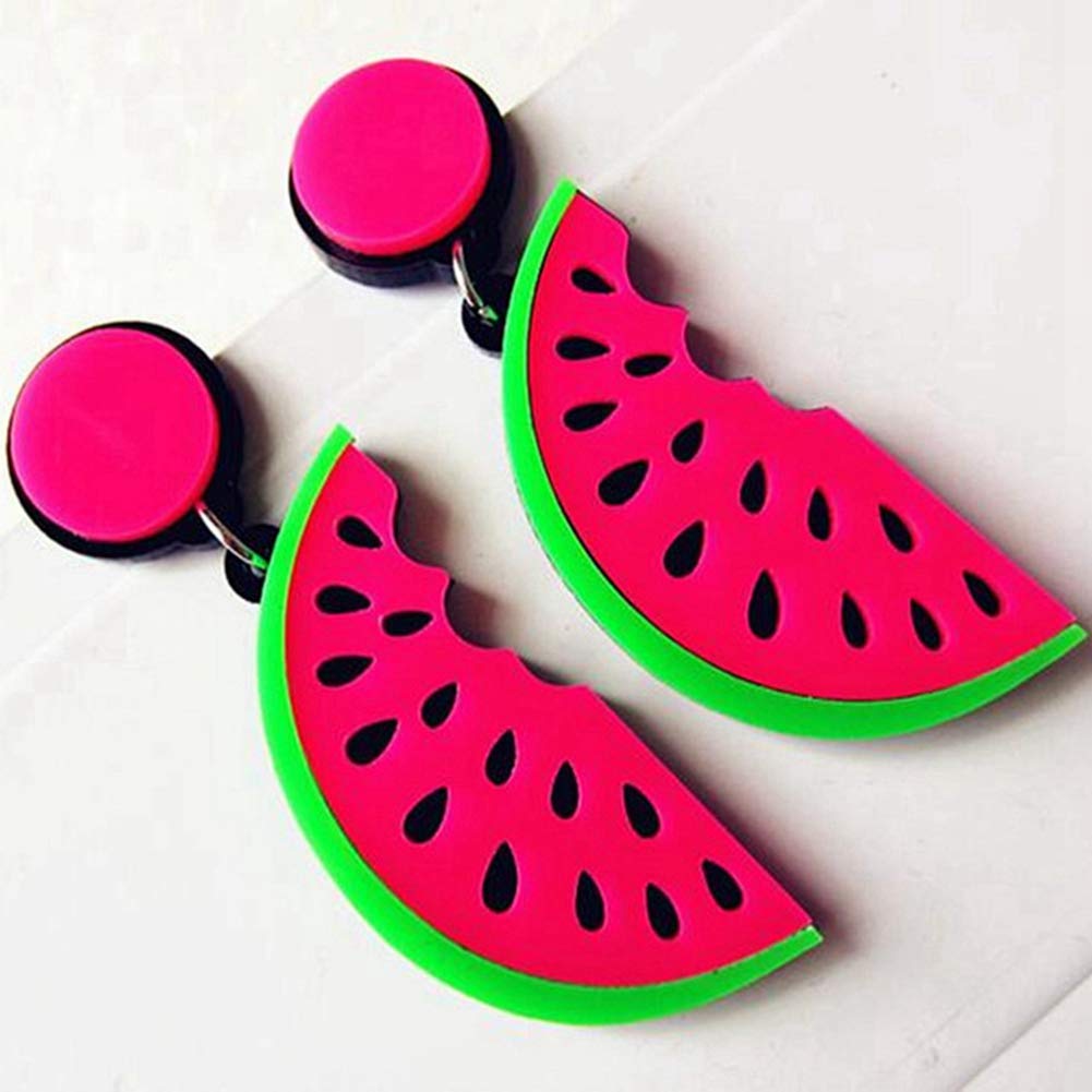80s Retro Acrylic Fruit Neon Earrings for Women - Fashionable Dangle Drop Earrings Jewelry Gift - Perfect for Parties, Raves & 80s Theme Outfits