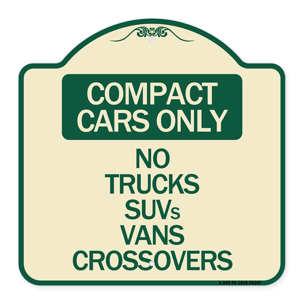 SignMission Compact Cars Only Parking Sign - 18