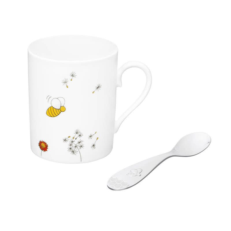 Christofle Beebee Mug & Teaspoon Set - Elegant Coffee & Tea Accessories for Home, Office & Gifting