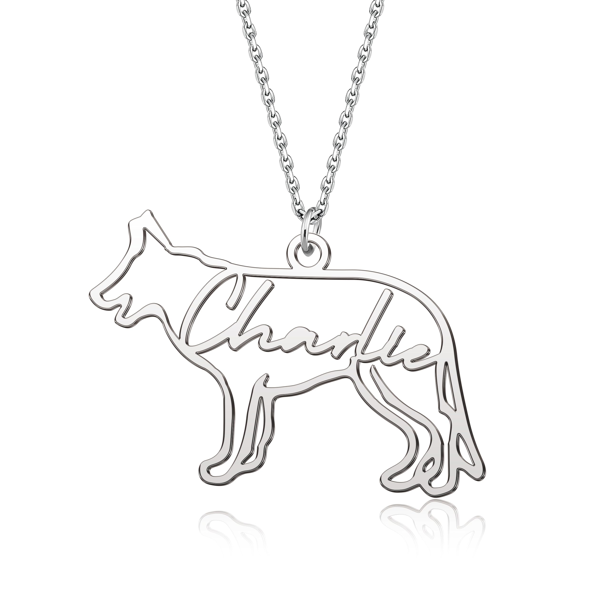 **Personalized Dog Memorial Necklace - Custom Pet Name & Breed Silhouette Pendant - Sympathy Jewelry Gift for Women - Perfect for Remembering Beloved Dogs After Loss**