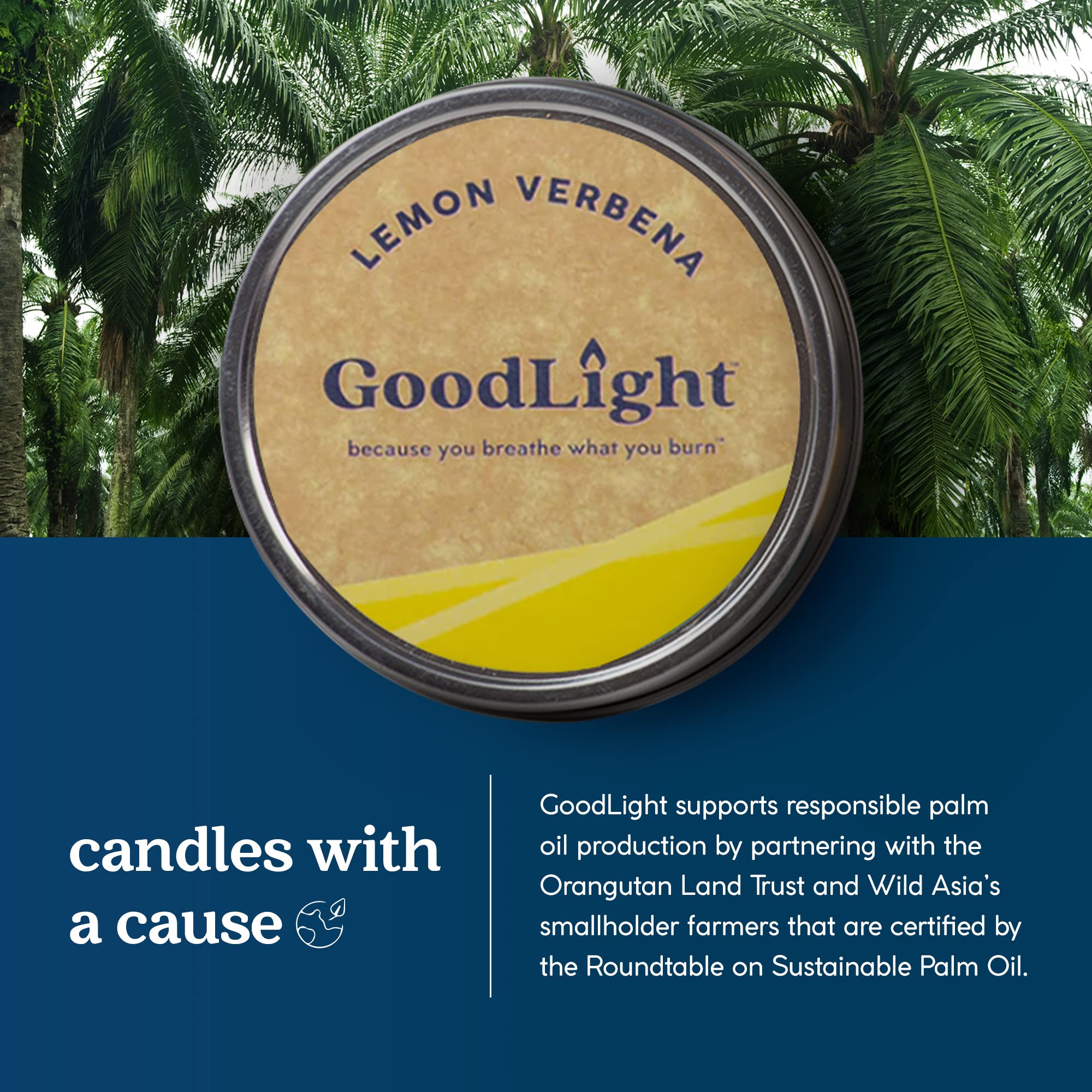 Eco-Friendly Paraffin-Free Scented Candle in Tin - 30 Hour Burn Time, Lemon Verbena Aroma (6oz) | Perfect Birthday Gift for Women & Men, Home Decor, Relaxation & Romantic Ambiance