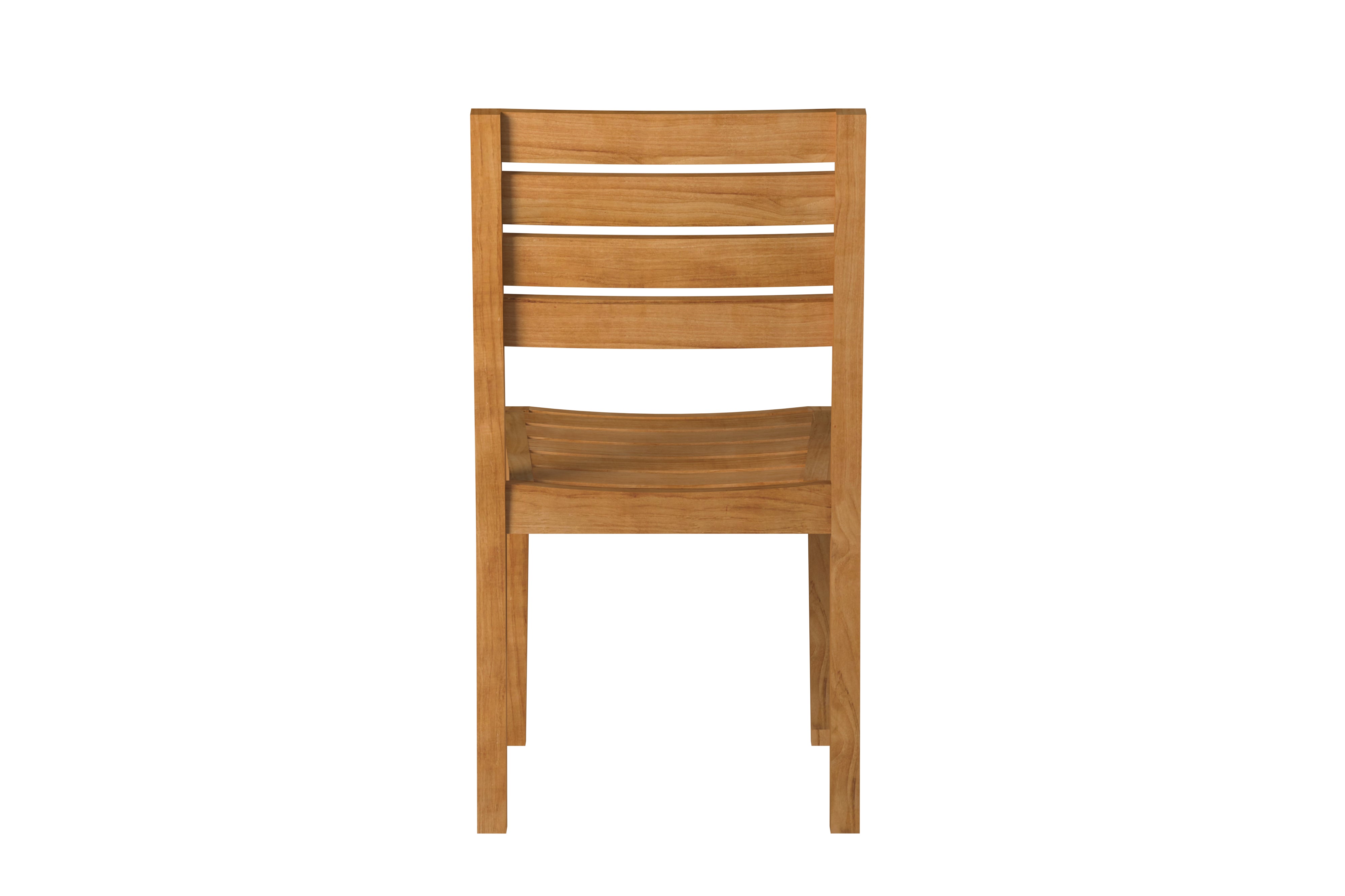 Premium Teak Outdoor Dining Stacking Chairs (Set of 2) - Weather-Resistant Patio Furniture for Garden, Poolside & Restaurant Use