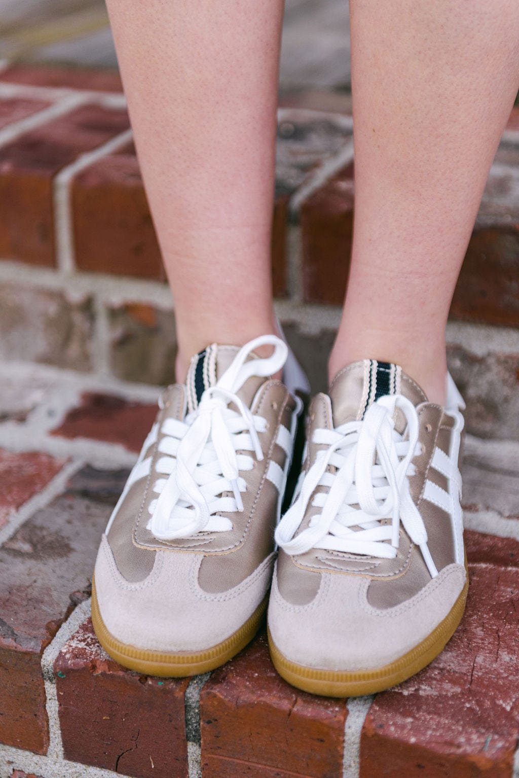 Premium Gold Dakkah Lace-Up Sneakers for Women - Stylish Comfortable Walking Shoes for Casual Outfits & Gym Workouts