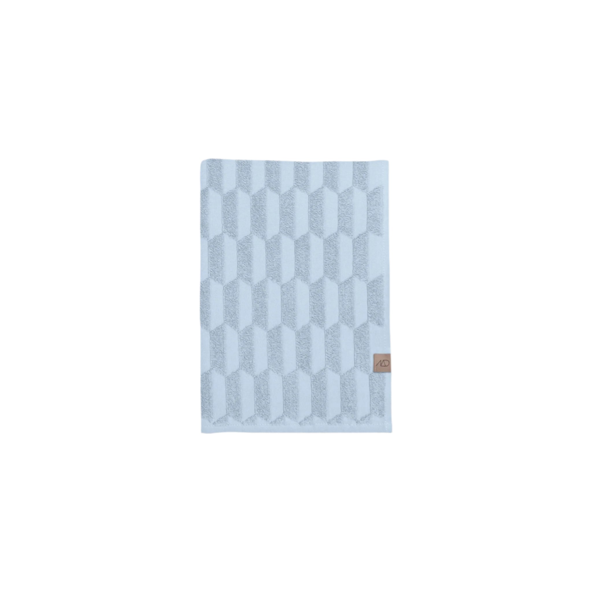 METTE DITMER Geo Hand Towel - Organic Cotton Bath Towel 19.7x37.4 Inches (50x95cm) - Light Blue - Soft & Absorbent for Bathroom, Kitchen, Gym & Travel