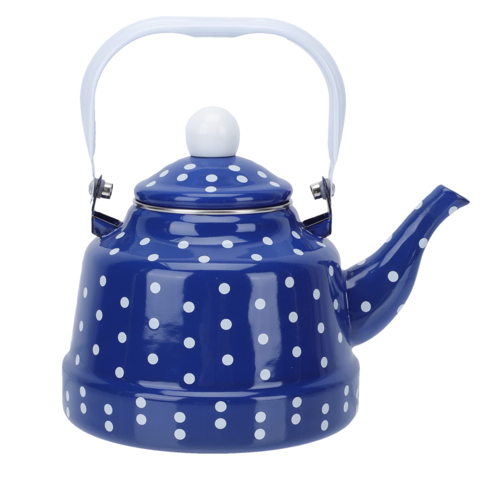 Zerodeko 1pc Vintage Blue Enamel Tea Kettle - Japanese Style Stainless Steel Spotted Teapot with Handle for Home, Office & Tea Ceremony | Perfect for Boiling Water, Brewing Tea & Home Decor