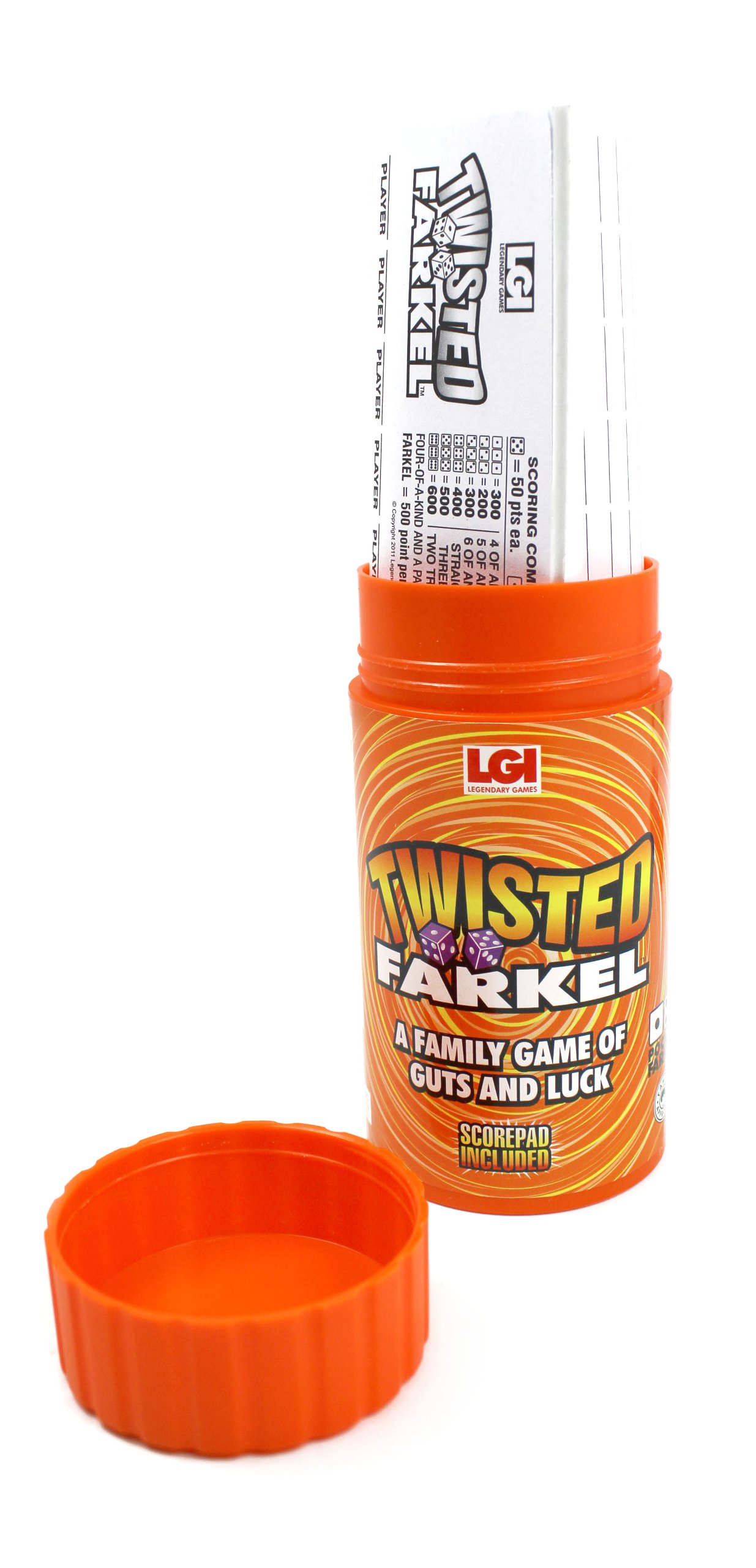 Legendary Games Twisted Farkel Dice Game Set - Fun Orange & Purple Dice for Family Game Night, Parties, and Travel Entertainment