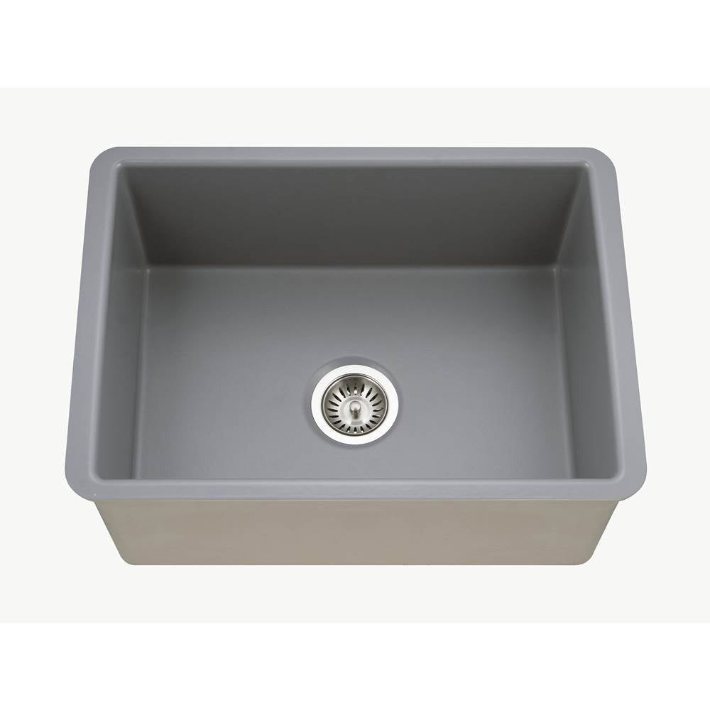 Hamat CHE 2619SU MG Undermount Fireclay Single Bowl Kitchen Sink in Matte Grey - Durable & Stylish for Modern Kitchens, Perfect for Cooking & Cleaning Tasks
