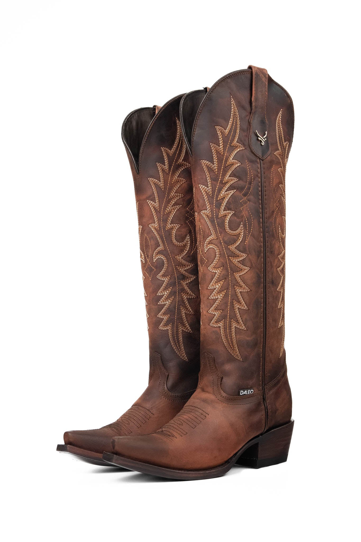 Rubi Tall Snip Toe Cowgirl Boots for Women - Western Riding Boots with Pointed Toe & Stacked Heel - Perfect for Country Dancing, Rodeo Events & Fashion Outfits