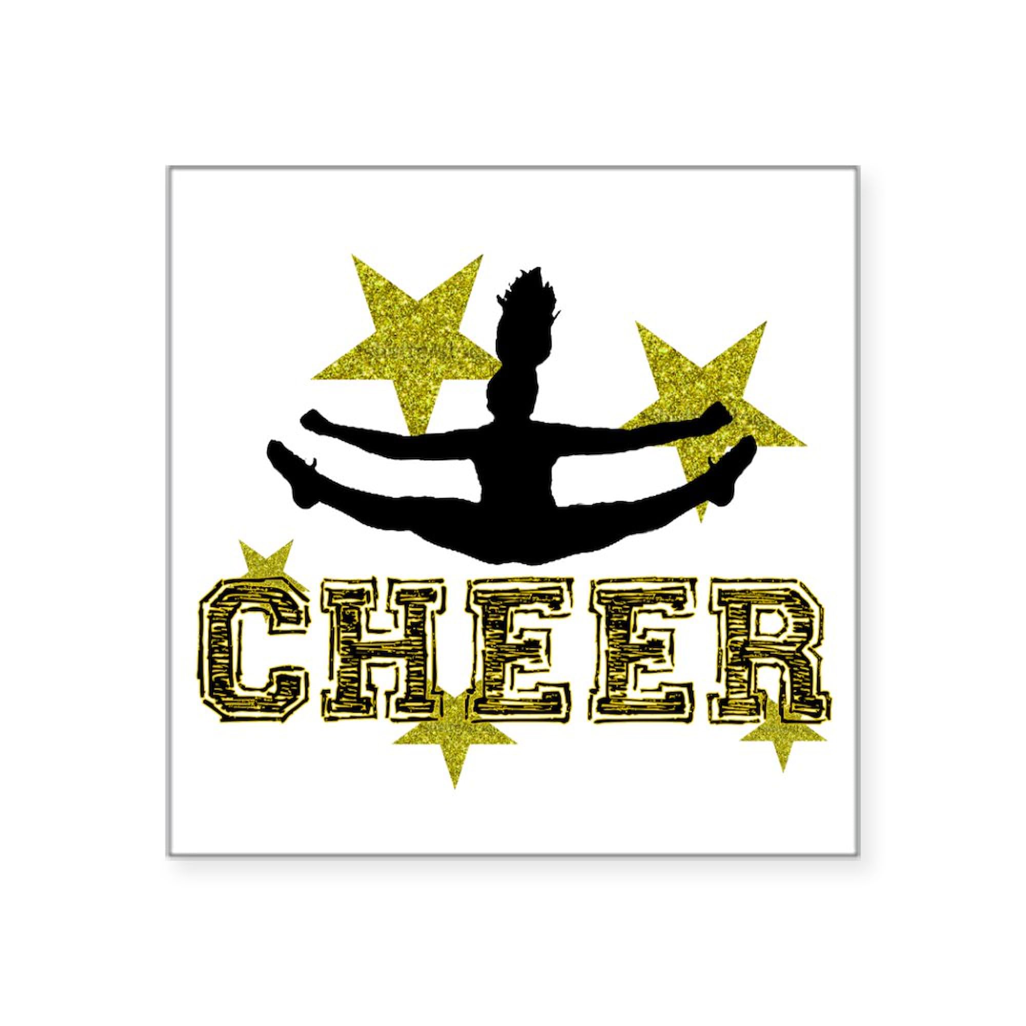 Cheerleader Gold and Black Car Bumper Sticker - Waterproof Vinyl Decal for Cars, Laptops, Windows - Perfect for Sports Fans, Cheerleading Enthusiasts, and Team Spirit
