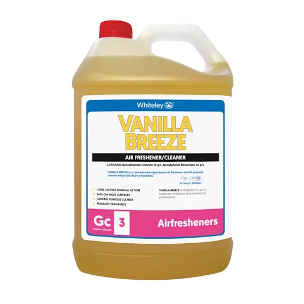 Whiteley Vanilla Breeze Air Freshener & Cleaner - Long-Lasting Home & Car Odor Eliminator for Bathroom, Kitchen, Office & Nursery