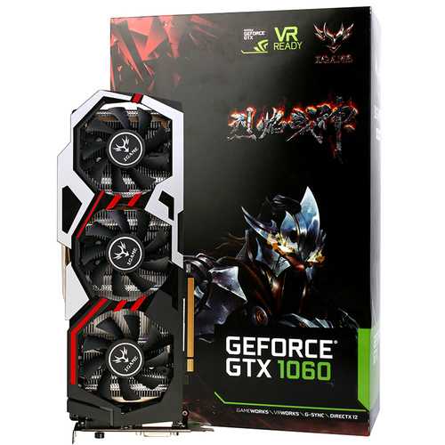 Colorful® iGAME GeForce GTX1060 OC 6GB GDDR5 192-bit Gaming Graphics Card - 1594MHz Base Clock, 1809MHz Boost Clock, 8Gbps Memory Speed - Perfect for 1080p Gaming, VR & Video Editing