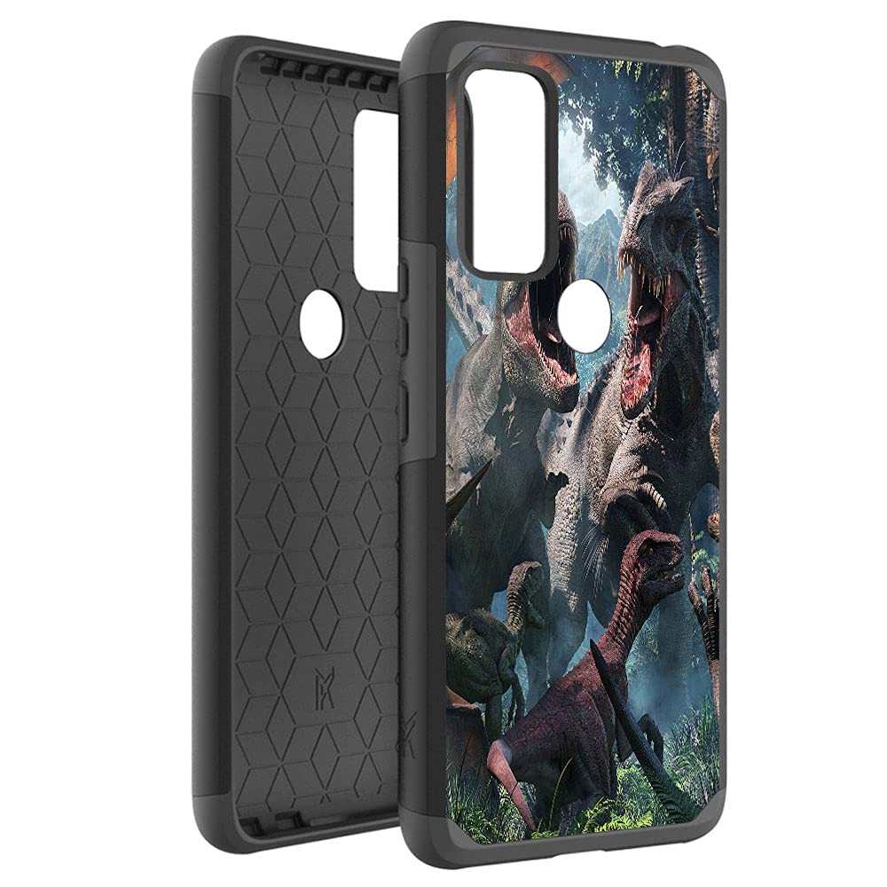 Dinosaur Friends Shockproof Phone Case for AT&T Radiant Max 5G & Cricket Dream 5G - Dual Layer Hybrid Protective Hard Cover | Perfect for Kids, Dinosaur Lovers & Outdoor Activities