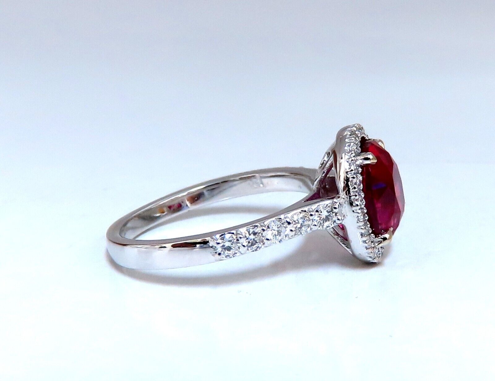 GIA Certified 3.03 Carat No Heat Natural Ruby Diamond Ring in 18K Gold Classic Halo Setting - Perfect for Engagement, Anniversary & Special Occasion Jewelry Gifts