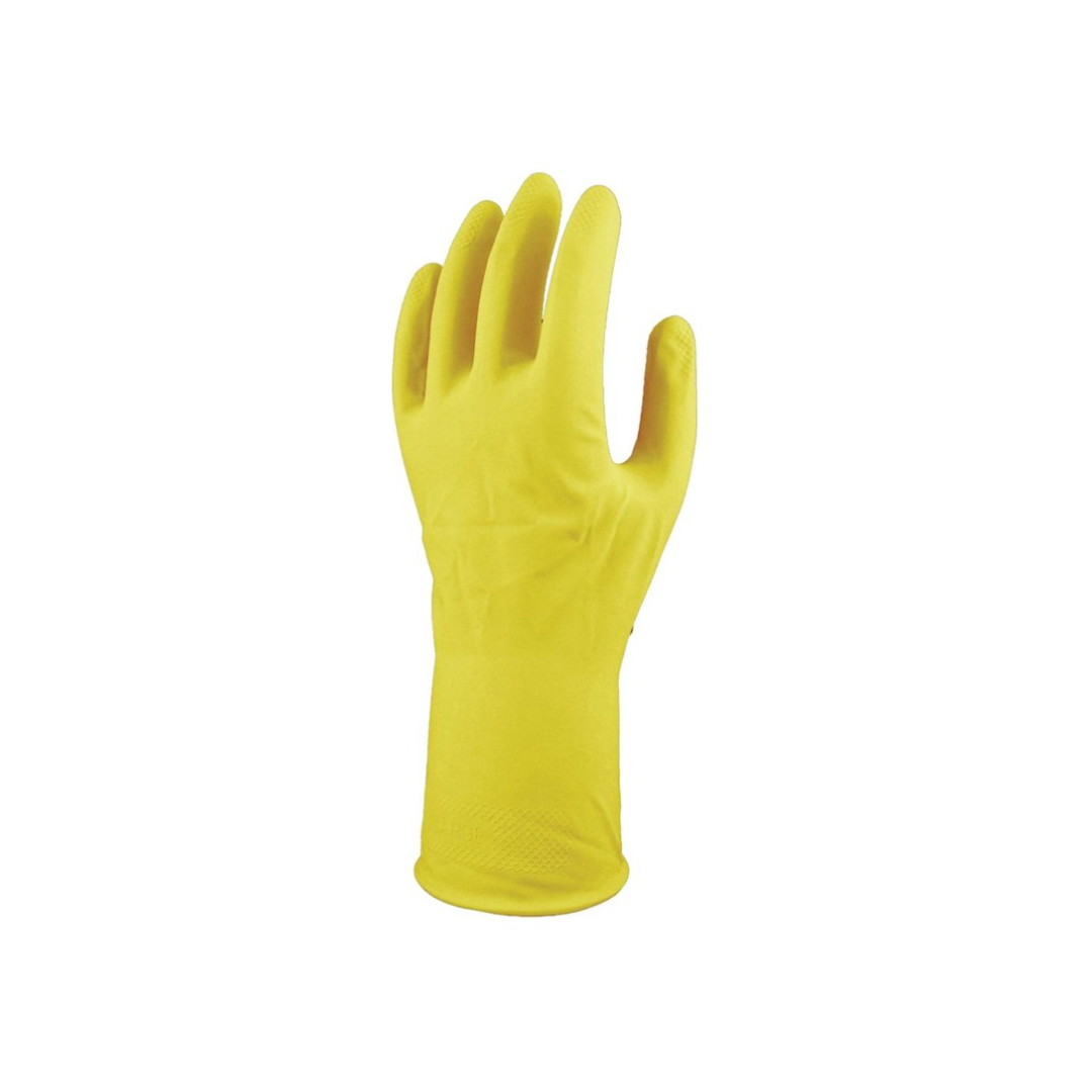 Premium Yellow Rubber Gloves - Pack of 12, Heavy Duty Cleaning Gloves for Kitchen, Dishwashing & Household Chores - Waterproof & Durable