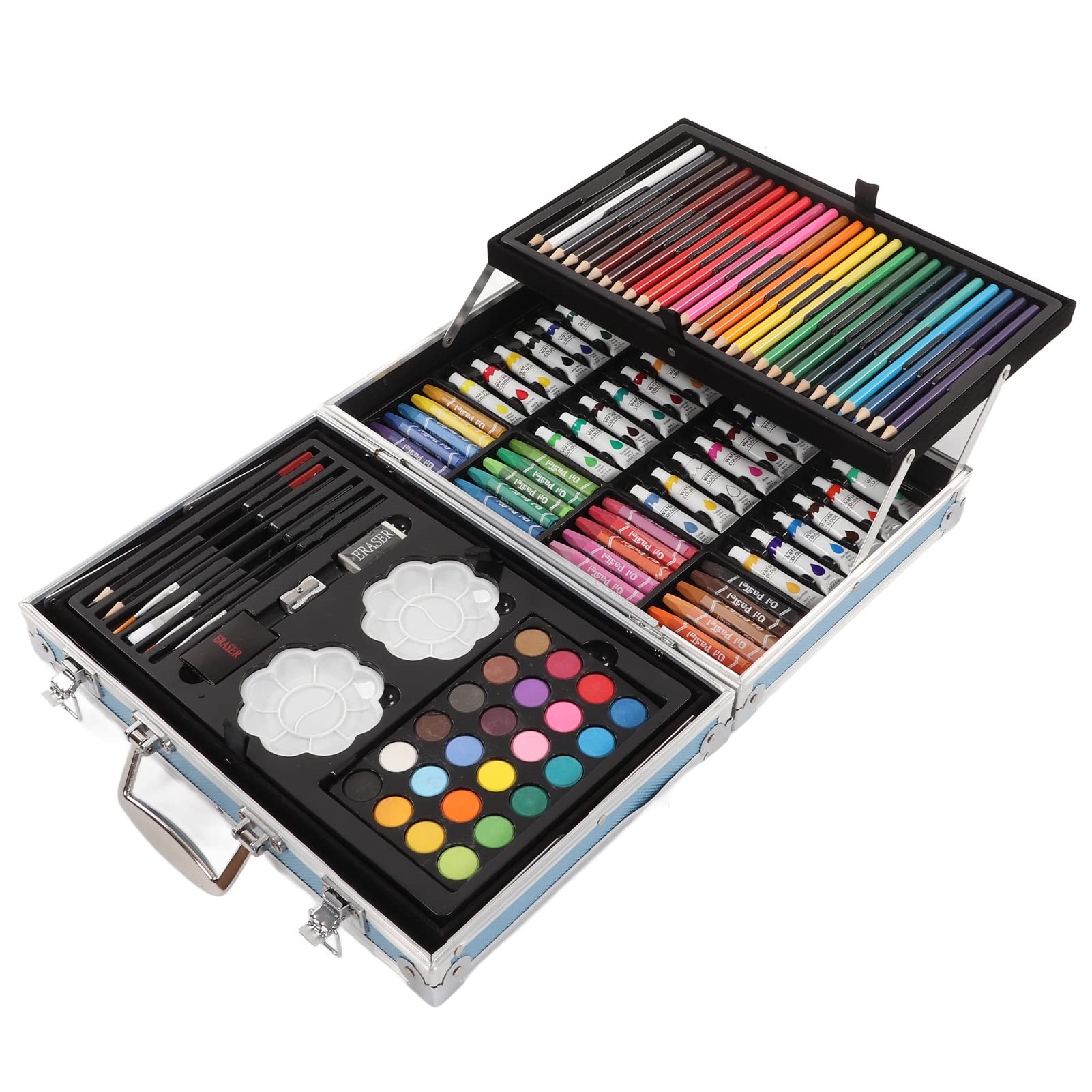 Premium Kids Painting Set - 48-Piece Aluminum Box Art Supplies with Crayons, Watercolor Pens & Colored Pencils | Perfect for School Projects, Birthday Gifts & Creative Play