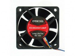 Evercool 60x60x25mm Dual Ball Bearing PWM Cooling Fan EC6025H12BP - High Performance PC Case & CPU Cooler for Gaming Rigs and Workstations
