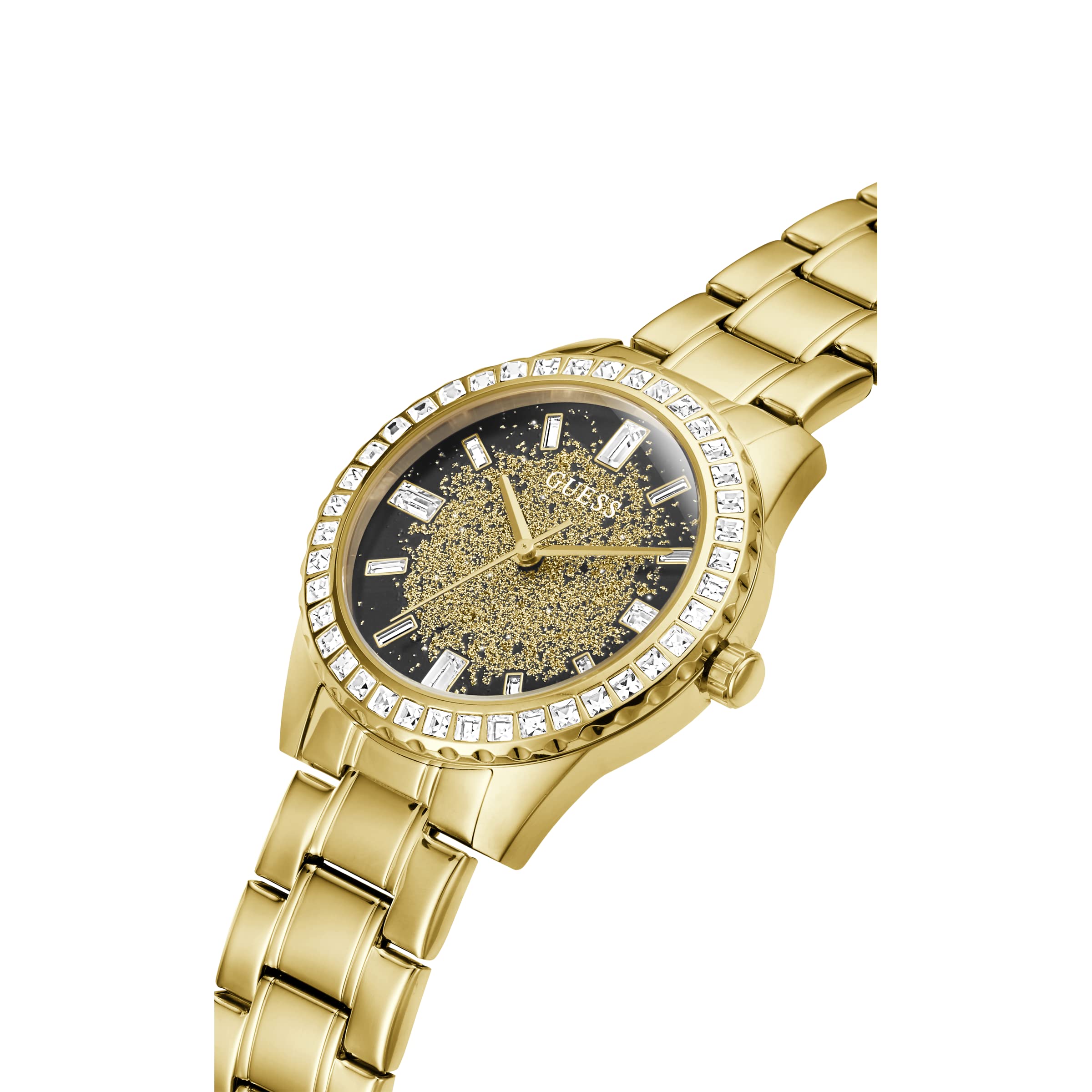 GUESS Women's 38mm Sport Watch with Glitter & Crystal Accents - Perfect for Gym, Workout, and Everyday Wear