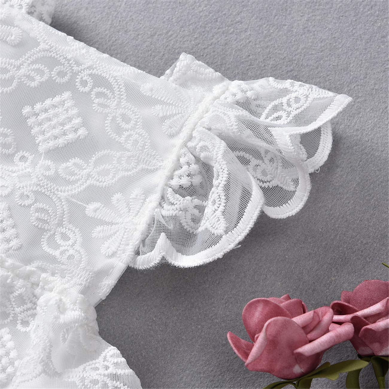 Baby Girl Lace Princess Dress - White Tulle Party Wedding Summer Outfit | Perfect for Birthday, Flower Girl, and Special Occasions