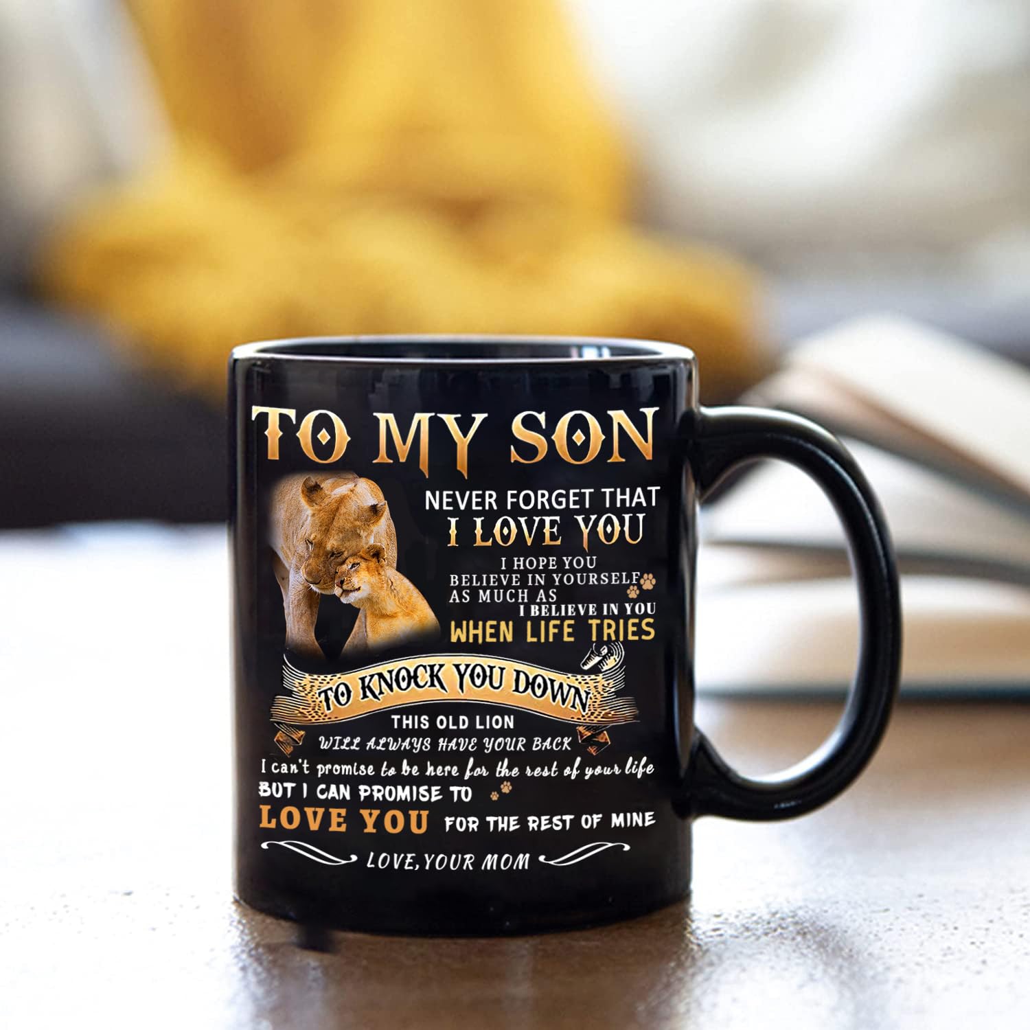 My Son Lion Mug - Inspirational Gift from Mom for Birthday, Father's Day & Christmas - 11oz