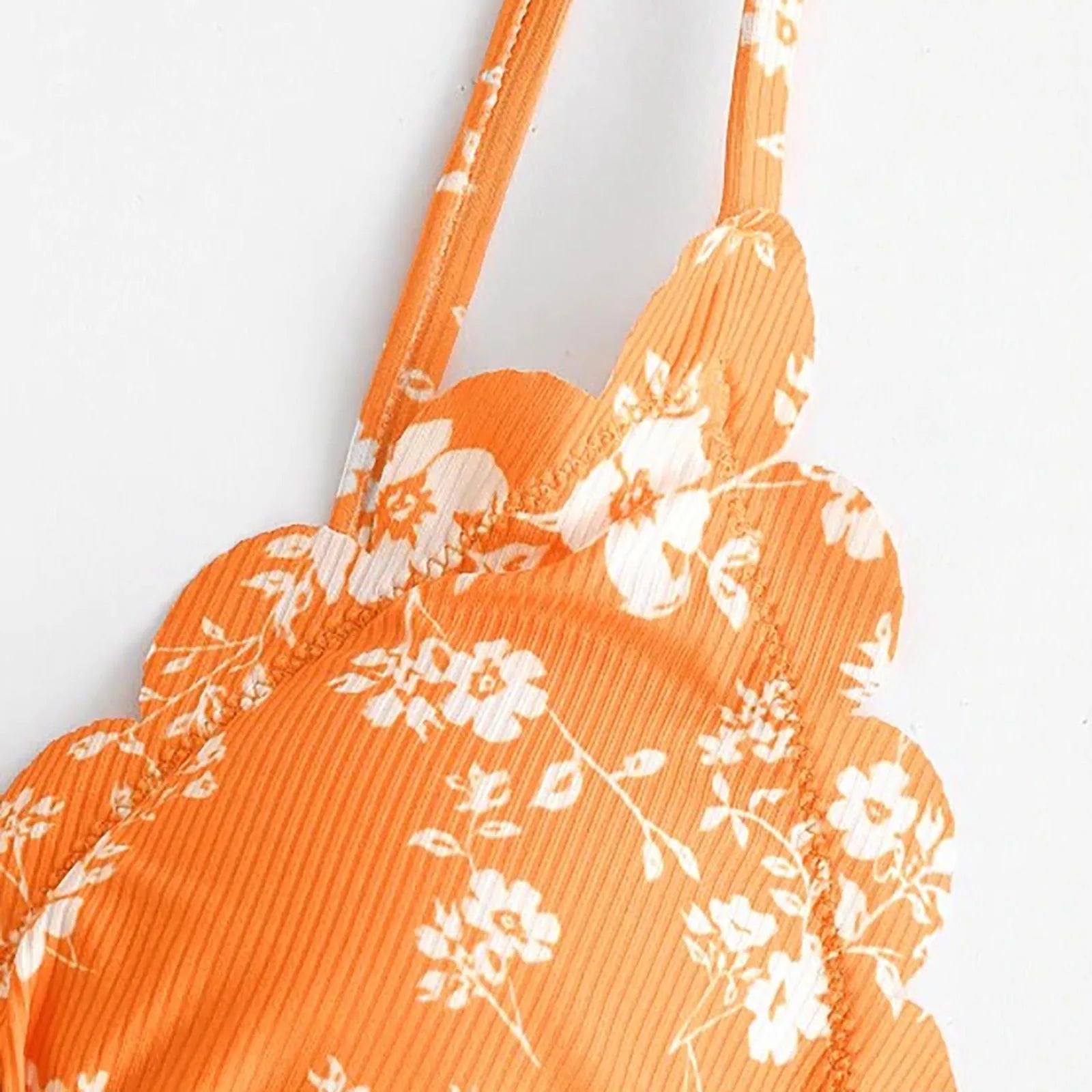 Trendy Y2K Floral Print Women's Bikini Set - Suspender Lace Up Two Piece Swimsuit for Summer Beach Vacation & Pool Party | Hawaiian Style Bathing Suit