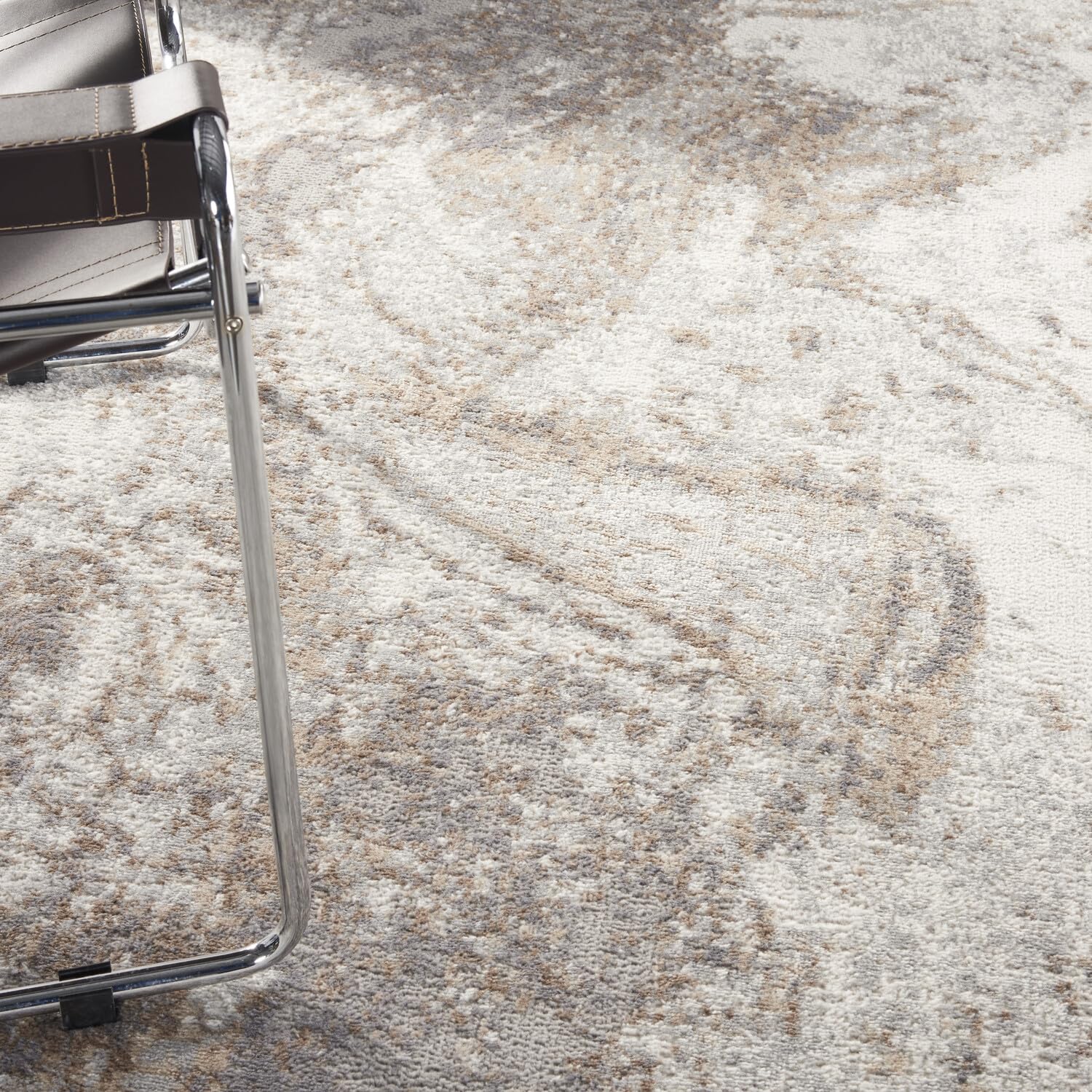 Nourison Elation Abstract Ivory Grey 7'10