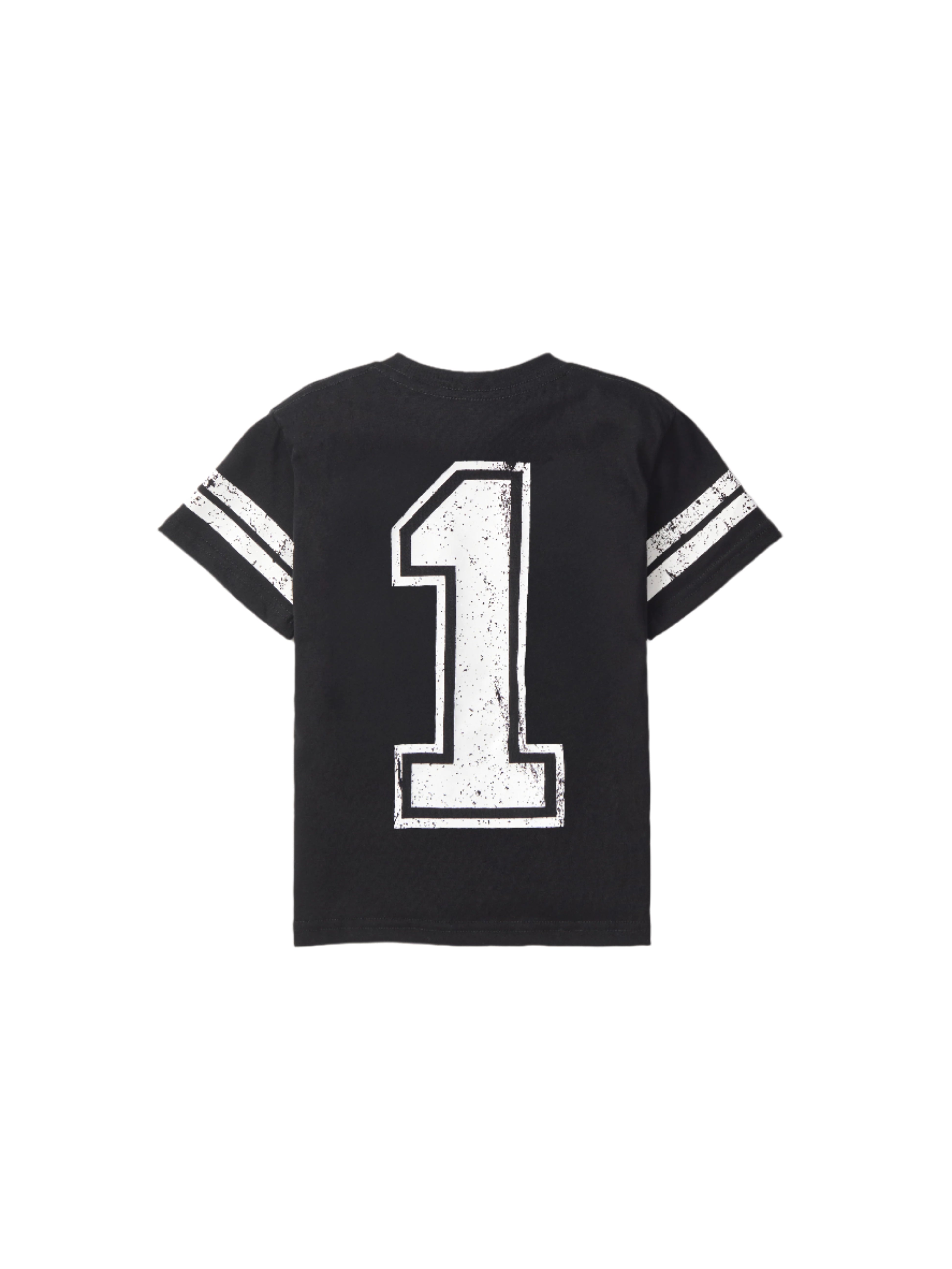 Varsity 1st Birthday Elevated T-Shirt - Black | Soft Cotton Baby Tee for Special Occasions & Photo Shoots