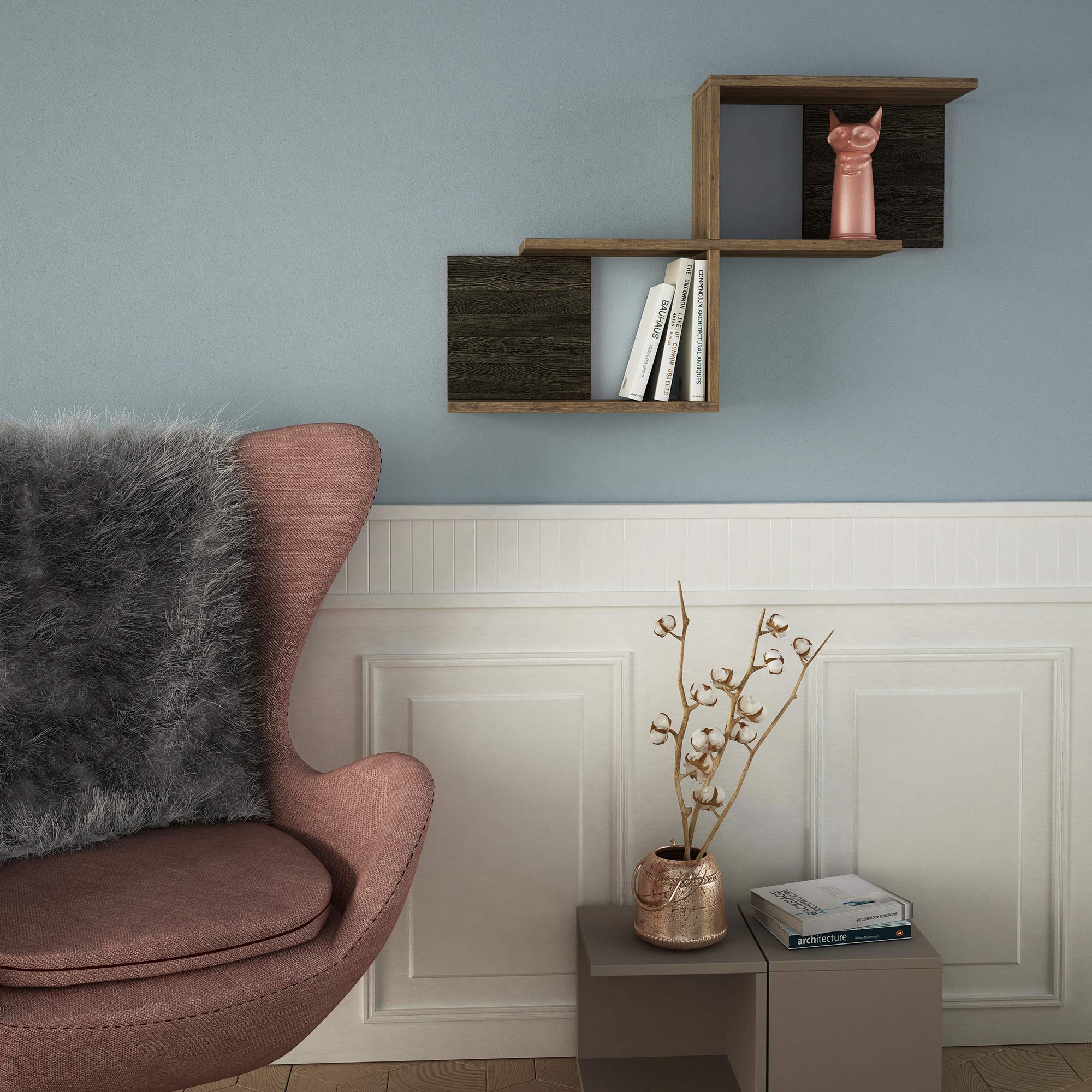 Modern Walnut Wall Shelf 22.64