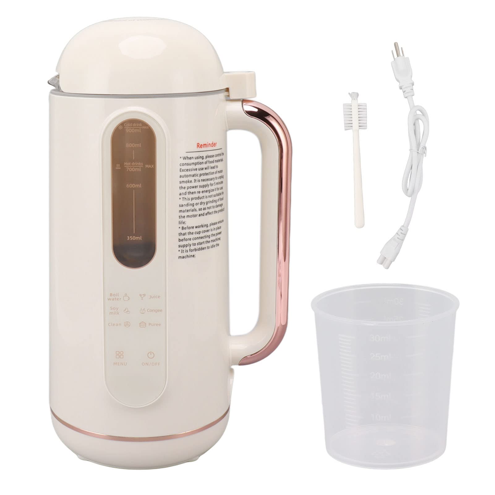 Automatic Soy Milk Maker & Nut Milk Blender - High Speed Creamy White Multifunctional Machine for Home & Restaurant (110V US Plug) - Perfect for Making Fresh Soy Milk, Almond Milk & Healthy Nut Beverages