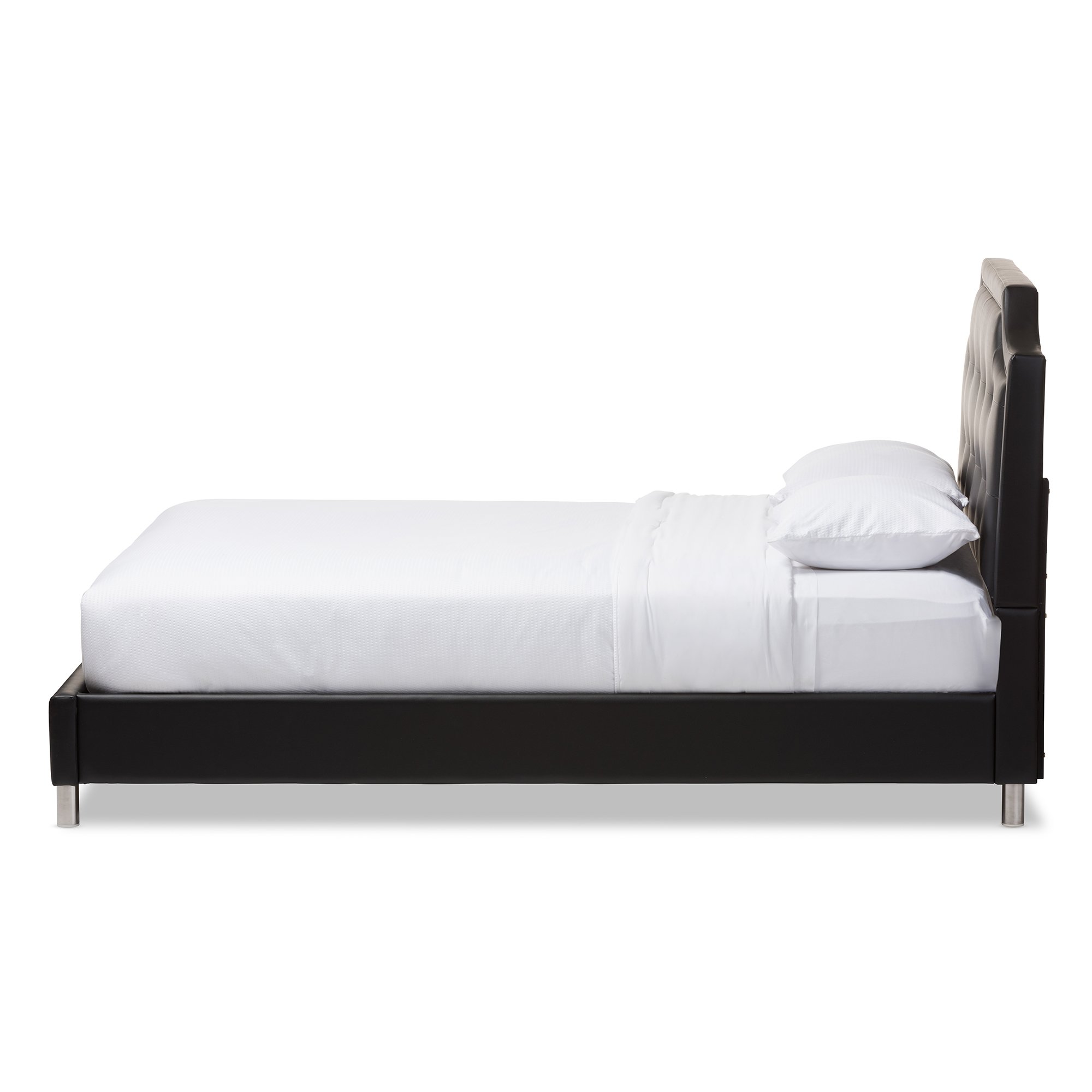 Baxton Studio BBT6376 King Size Platform Bed Frame - Black - Modern Minimalist Bedroom Furniture for Master Bedroom & Guest Room