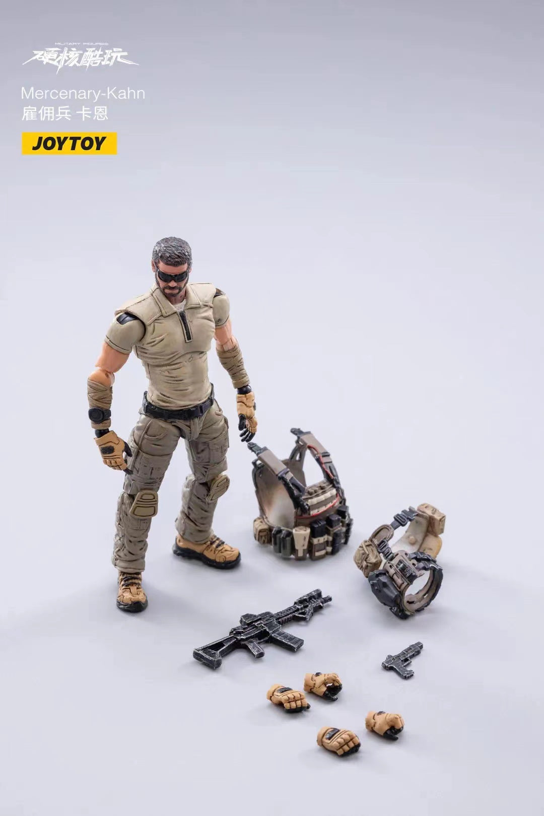 JOYTOY 1/18 Scale Hardcore Mercenary Kahn Action Figure - Collectible Military Soldier Model for Display & Wargaming Scenes