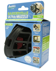 Baskerville Ultra Muzzle for Dogs - Size 2, Black - Secure & Comfortable Dog Muzzle for Walking, Training & Grooming