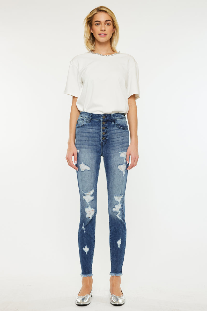 Lola High Rise Super Skinny Jeans for Women - Stretch Denim Pants Slim Fit Ankle Length - Perfect for Casual Wear, Night Out & Everyday Fashion