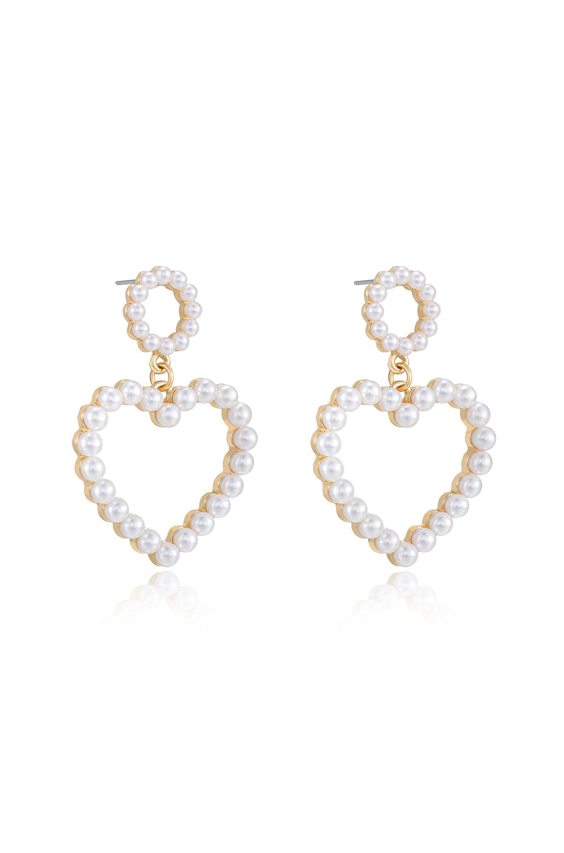 Loving Pearl Heart Necklace & Earrings Set - Elegant Jewelry Gift for Women, Valentine's Day, Anniversary - Perfect for Romantic Dates, Weddings, and Special Occasions