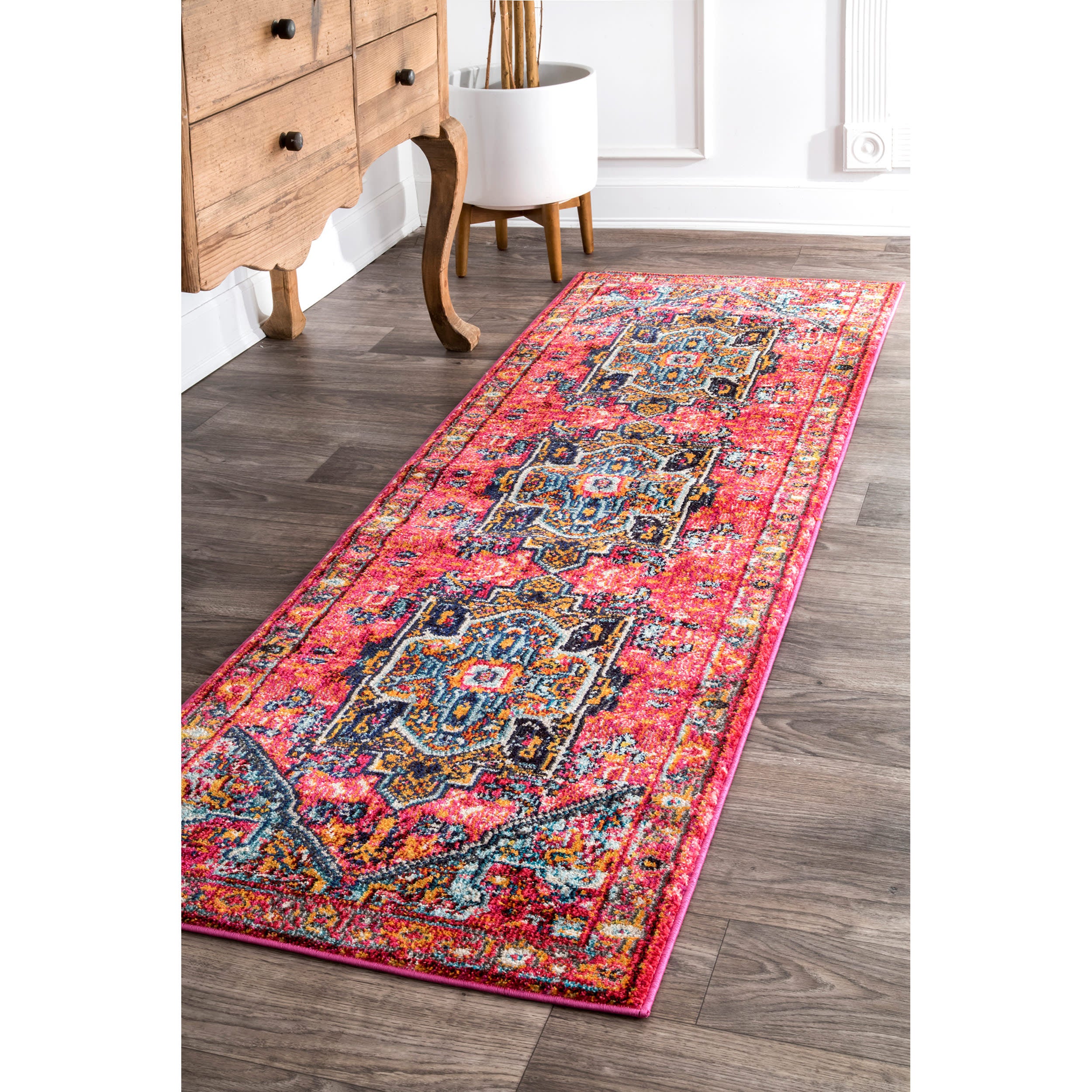 Cartouche Medallion Rug - Pink Oriental Area Rug for Living Room, Bedroom & Home Decor | Soft & Durable Handmade Carpet