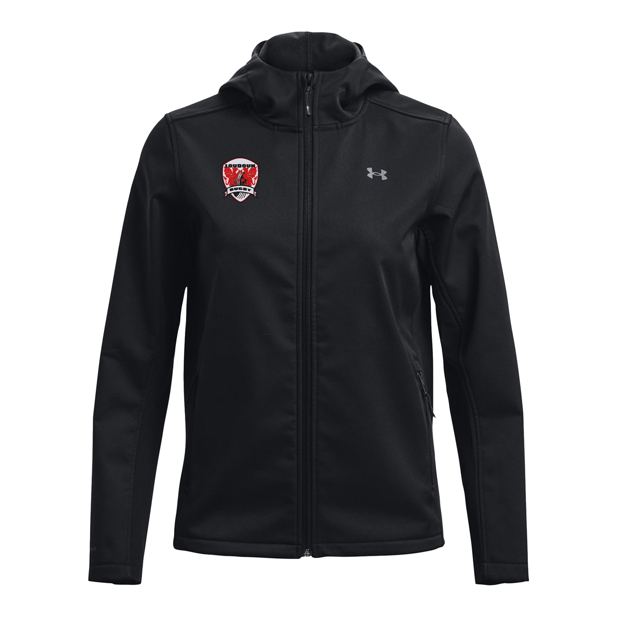 Loudoun RFC UA Women's CGI Hooded Jacket - Waterproof Windbreaker for Outdoor Sports & Hiking | Lightweight Fleece-Lined Winter Coat for Running, Camping & Casual Wear