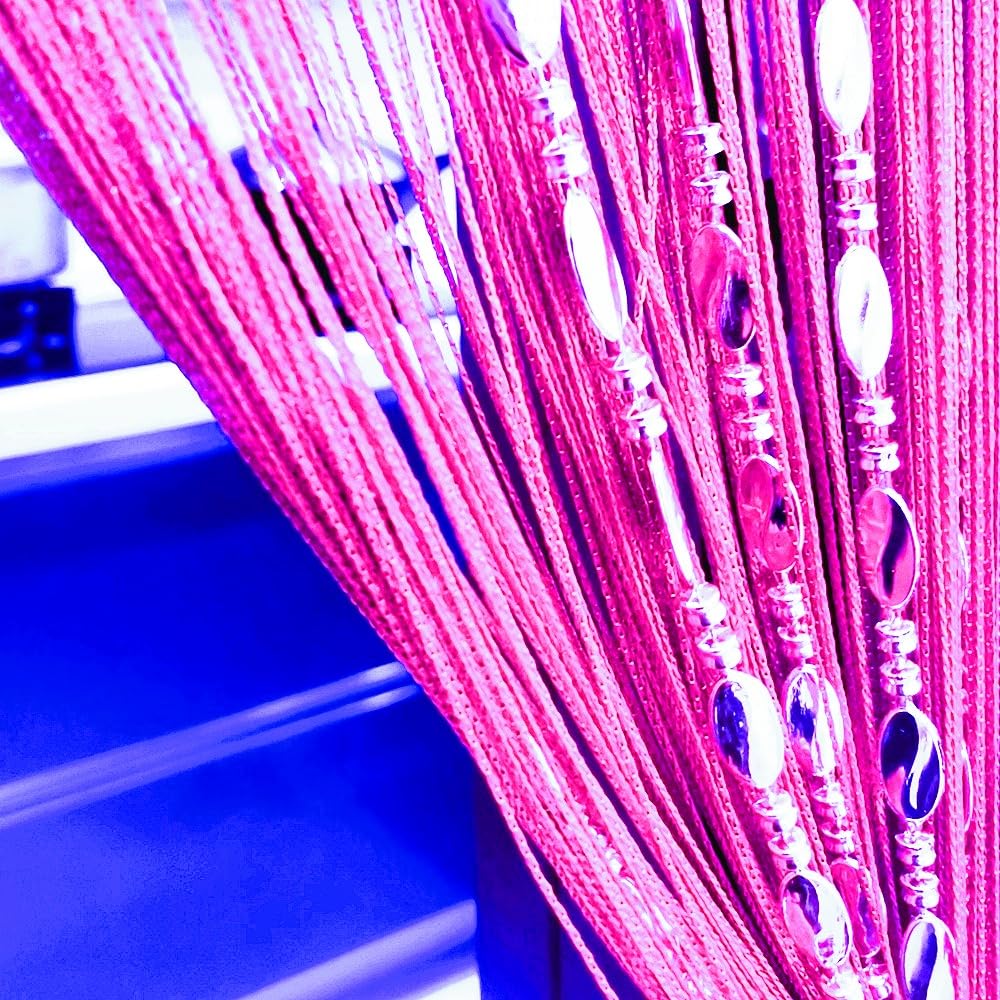 100cm x 200cm Decorative Beaded Door Curtain - Rose Red Tassel Fringe Room Divider for Wedding, Coffee House, Window & Wall Decor | Elegant Partition Screen for Home, Office & Event Spaces