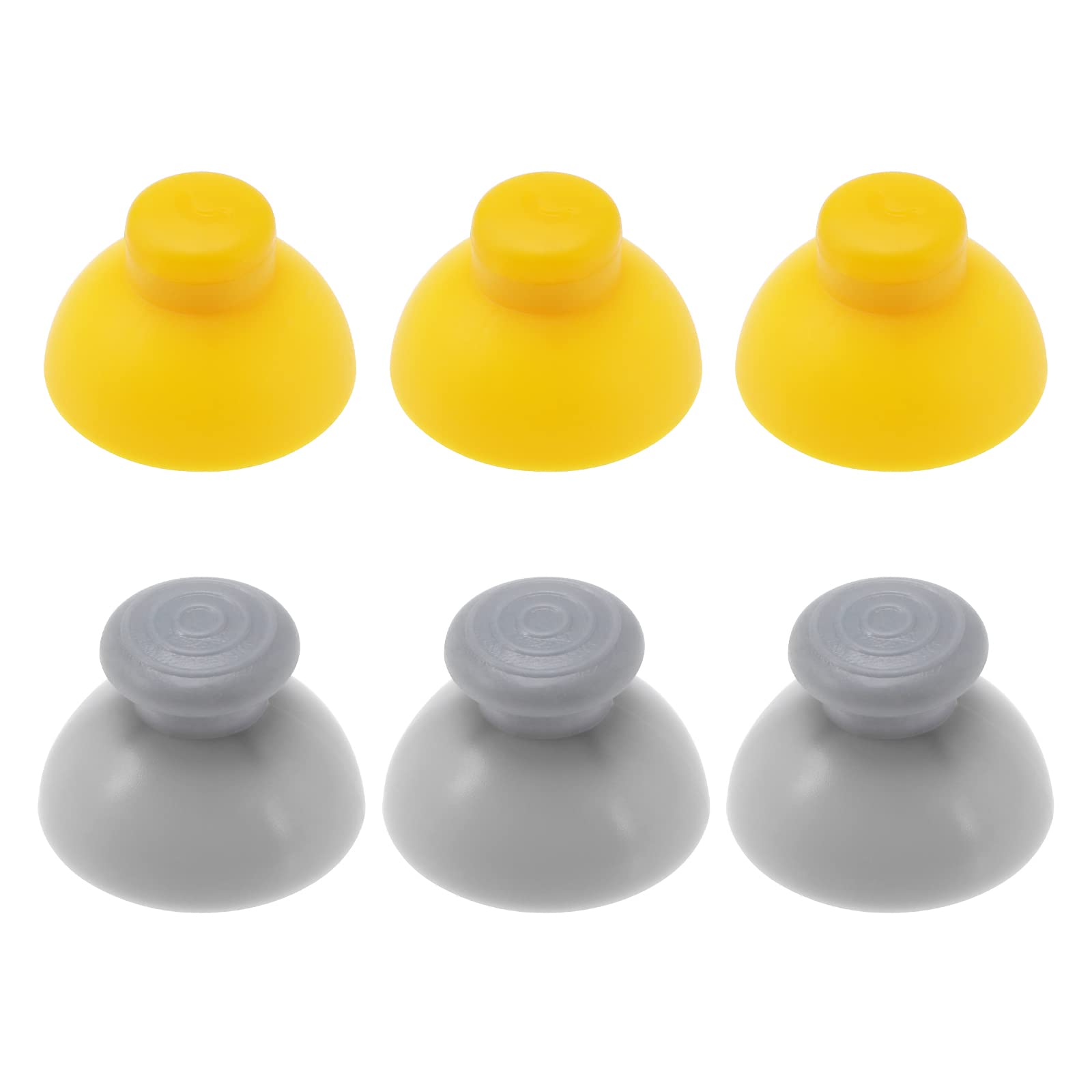 6Pcs Analog Joystick Caps Replacement for Nintendo Gamecube Controller - ABS Yellow & Grey Thumb Grip Covers - Compatible with Gamecube, Wii & Switch - Perfect for Gaming, Retro Play & Controller Repair